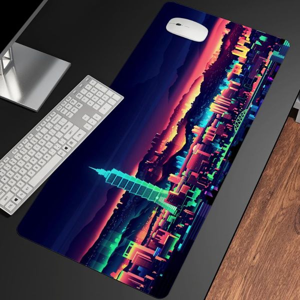 

mouse pads & wrist rests anime cute city gaming pad hd print computer gamer lock edge mousepad xxl keyboard pc desk non-slip rubber