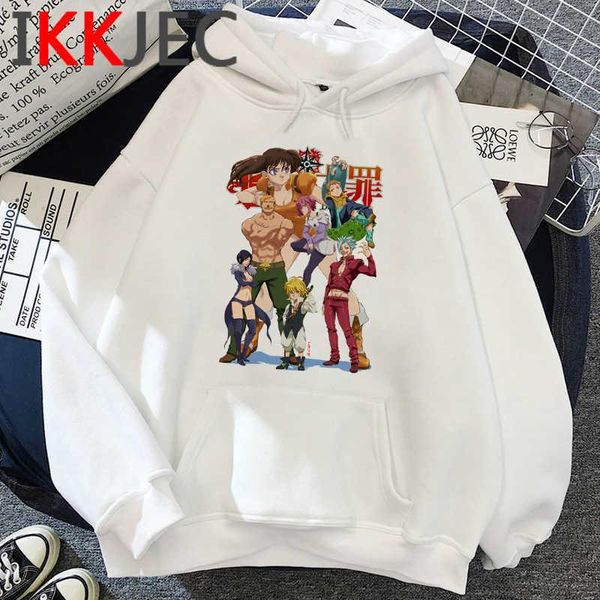 

men's hoodies & sweatshirts death note seven deadly sins fullmetal alchemist male printed hoddies streetwear y2k aesthetic, Black