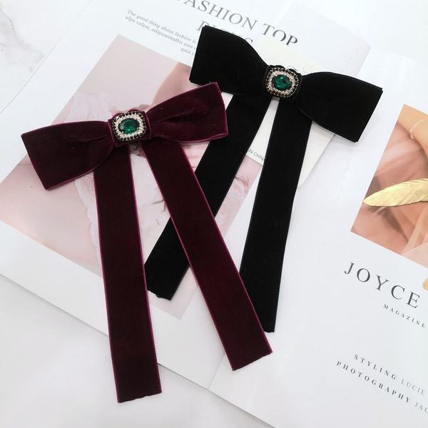 

pins, brooches arrival big bowknot woman bowtie shiny rhinestone simple bow tie fashion accessories trendy shirt brooch, Gray