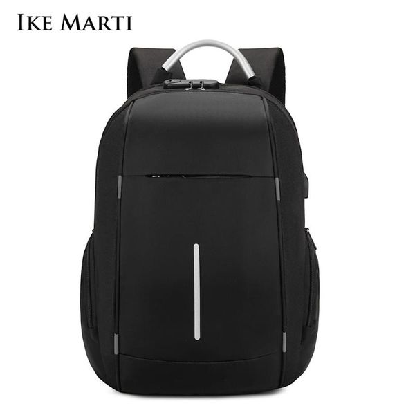

ike marti anti-theft backpack men lapbag mochila 15.6 inch waterproof travel urban black 2021 large capacity school backpack
