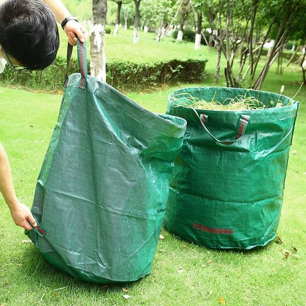 

planters & pots large capacity garden bag reusable leaf sack trash can foldable garbage waste collection container storage