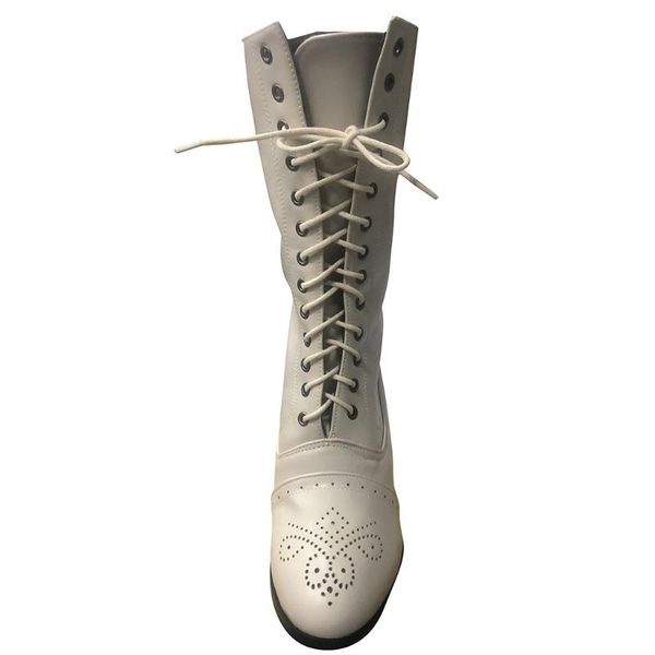 

boots women pointed booties toe lace spike heels punk med fleeces autumn and winter fashion retro british style#g, Black