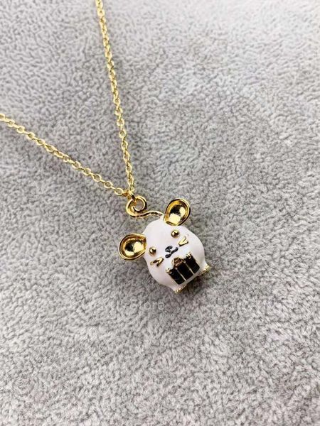 

pendant necklaces 2021 luxury little mouse shape necklace high-end brand bag accessories car lady birthday gift charm, Silver