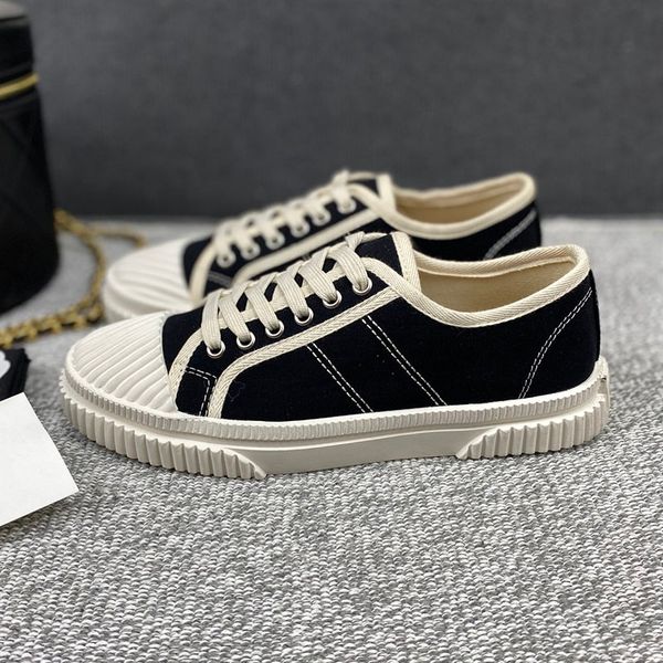 

patchwork canvas boots luxurys designers shoes paris casual sport platform shoe retro sneakers women sheepskin lining trainers flat heel cha, Black