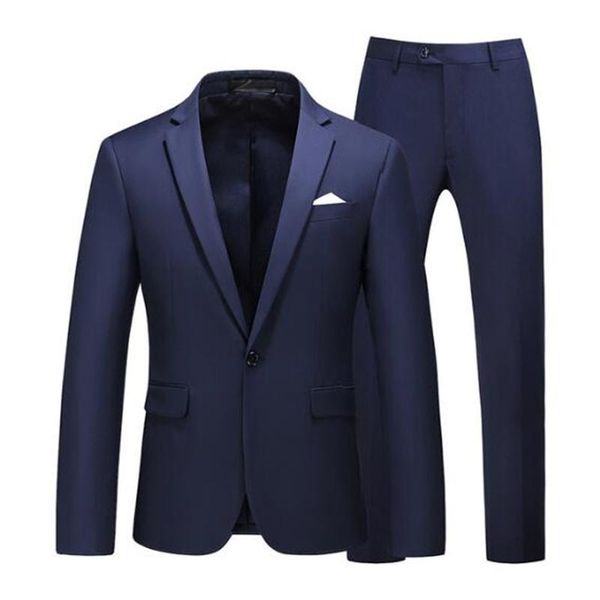 

men's suits & blazers m-4xl5xl6xl wedding for men 2021 spring fashion business casual boutique solid color elegant two piece formal, White;black
