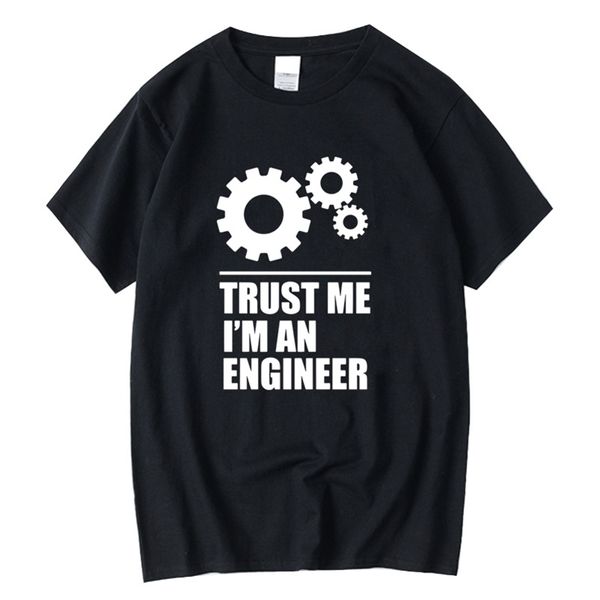 

xinyi men's t-shirt 100% cotton men t-shirts trust me,i am an engineer t shirts o-neck tees funny 210707, White;black