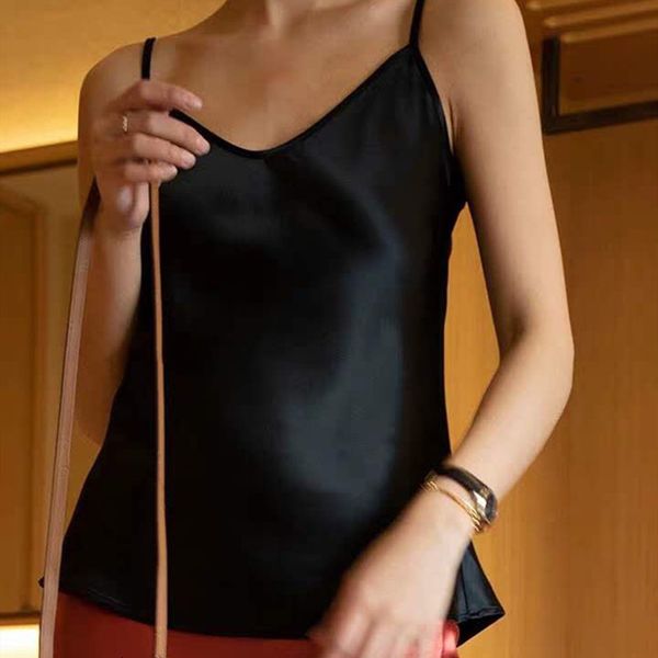 

2021 new feminino cor slida seagem camisola brilhante cetim vero camis jsc5, White