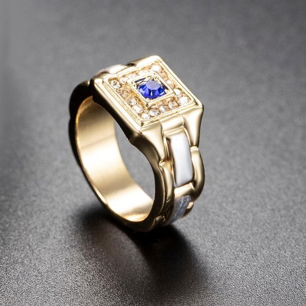 

wedding rings 2022 creative gold colors hip hop ring for men punk style inlaid zircon party motor biker fashion jewelry gift, Slivery;golden