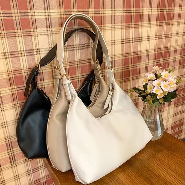 

vintage brand solid hobo bag leather shoulder bag clutch zipper messenger bag totes fashion pu leather new korean women