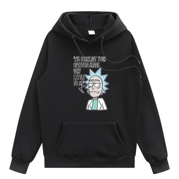 

skinny anime sweater pure comfort pullover fashion sportswear long sleeve pure cotton hoodie popular, Black