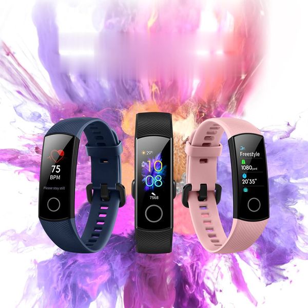 

original honor band 5 4/4e global version blood oxygen smart band heart rate monitor waterproof fitness watch bracelet