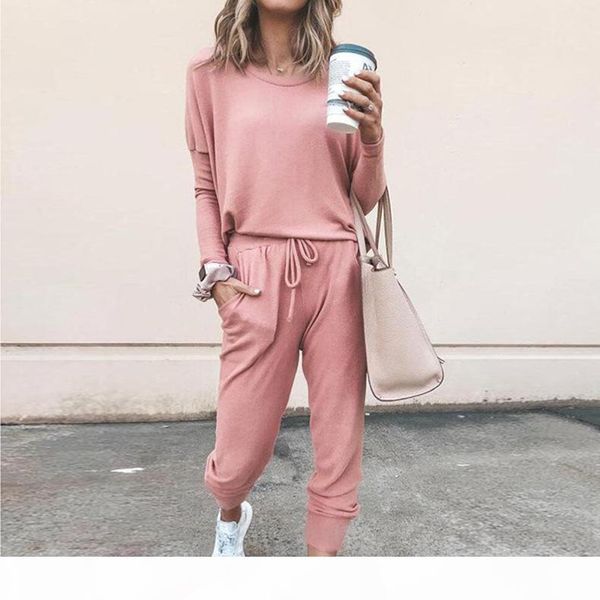 

4 color s-2xl 2pcs womens tracksuit hoodies casual baggy +pants set lounge wear sport suit 60304934646916, Gray