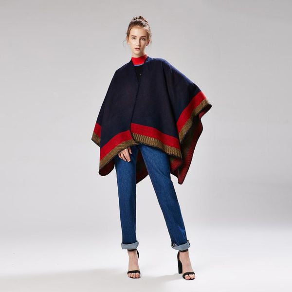 

scarves women all-match furcal poncho shawls wraps ladies cashmere pashmina shawl thicken scarf stoles feminino ponchos capes warm, Blue;gray