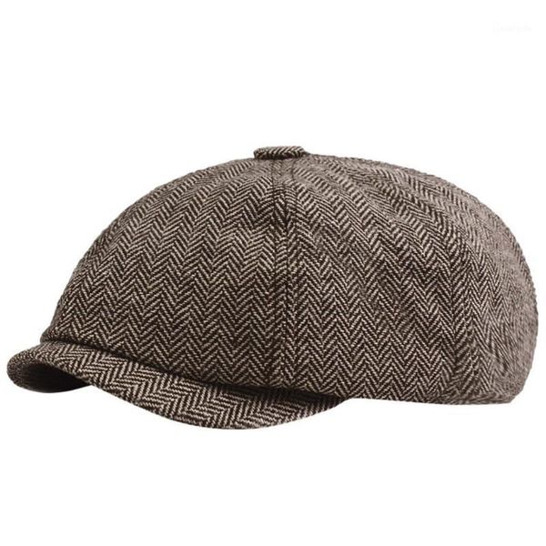

berets classic beret hat men autumn 2021 winter boina hombre men's sboy cap vintage octagonal hats painter flat, Blue;gray