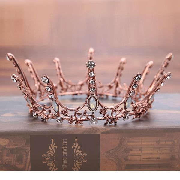 

vintage bridal crown baroque rhinestone crystal big crown wedding hair accessories queen tiara prom party accessor qyllqo, Silver