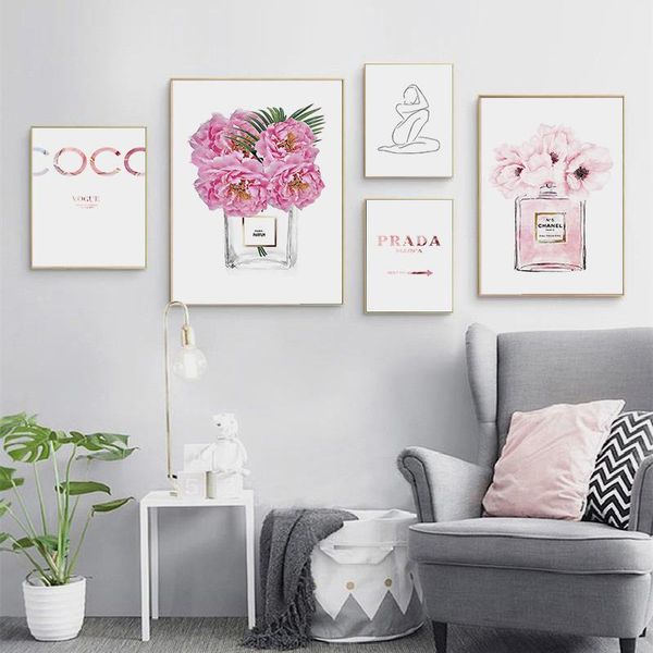 

paintings modern wall art home decor perfume bottle canvas painting coco pictures for living room fashion posters cuadros no frame