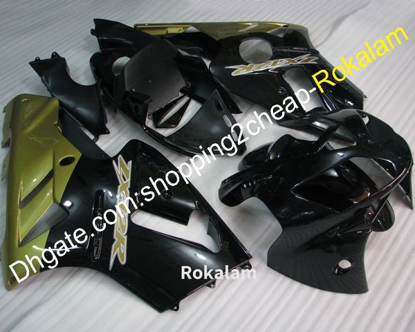 ZX 12R 02 03 04 Carenature per Kawasaki ZX12R 2002 2003 2004 Set carenatura moto nero dorato (stampaggio ad iniezione)