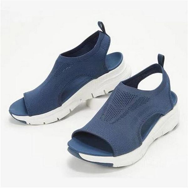 

sandals leisure women shoes 2021 knitted breathable sports ladies casual flip flops flats woman zapatos mujer, Black