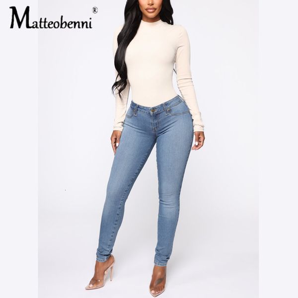 

2021 new cotton high waist ny push up jeans in blue stretch slim pencil denim pants fashion women elastic jean trousers zf5l
