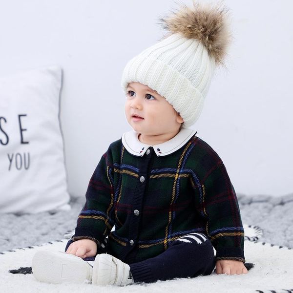 

pullover 3 - 24m baby sweater infant cardigan boy clothes spring and autumn knitwear pure cotton plaid coat born clothing kids jacket, Blue
