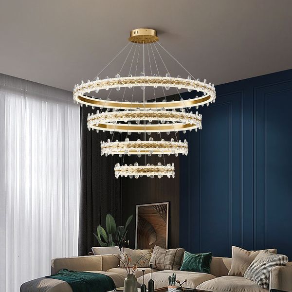 

tricolor lustre gold lamp round ring room being inside acrylic dining modern bronze led light fixture 37fh