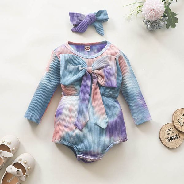 

baby girls clothes newborn rompers bodysuits jumpsuit one piece clothing cotton long sleeve onesies headbands 2pcs sets infant wear b7190, Blue