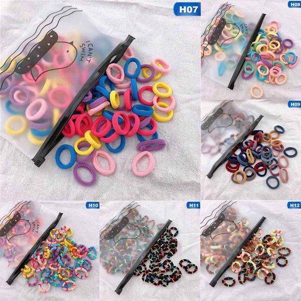 

100pcs/set girls colorful nylon small elastic hair bands children ponytail holder rubber bands headband kids hair accessories1, Slivery;white