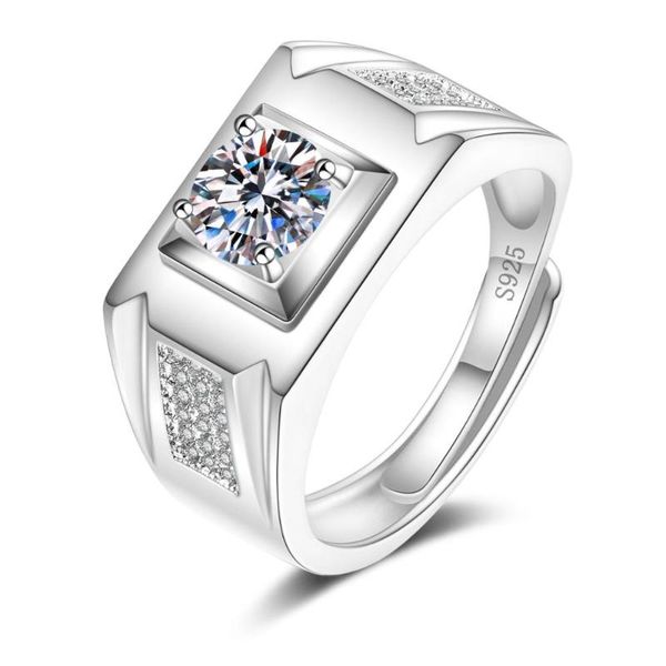 

wedding rings mosanstone cooper male ring luxary business man fashion unique design accessories fine jewelry wholesale lots bulk, Slivery;golden