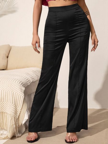 

high waist flare leg pants r9gt#, Black;white