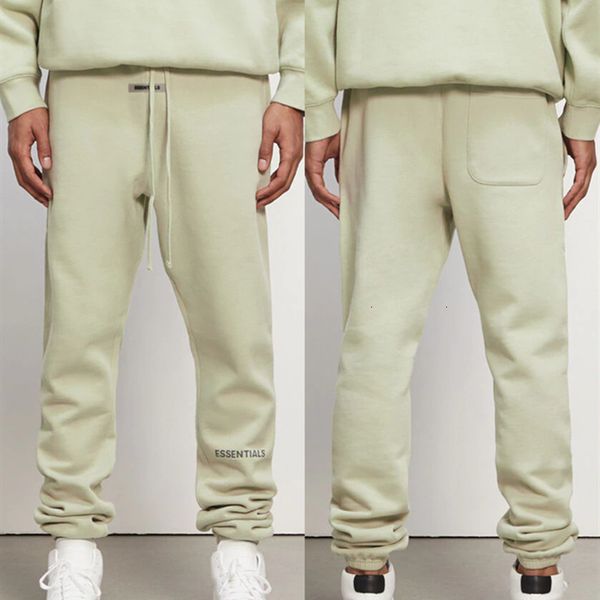 

2021 new loose essentials sweatpants men women 1:1 joggers gray pink blue reflective pants camel embroidery cotton trousers oq1l, Black