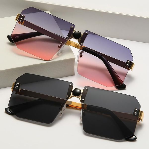 

sunglasses 2021 square vintage men women designer fashion gradient sun glases uv400 sunglass retro male female, White;black