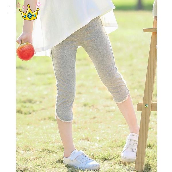 

vidmid baby kids girls bottoming pants trousers summer thin children's girls new capris cotton pants safety trousers p2118, Blue