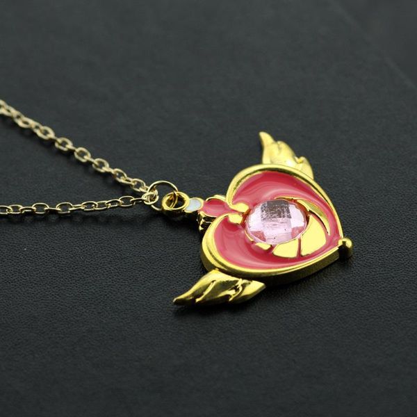 

pendant necklaces anime sailor moon pink heart chains / rope necklace for women girls cosplay jewelry prop accessories gift, Silver