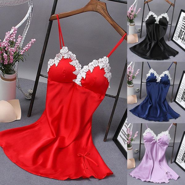 

women lace lingerie nightwear underwear robe babydoll sleepwear dress, Black;red