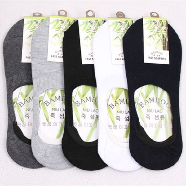 

boat socks men summer cotton non -slip fashion trend mans socks invisible designer antiskid low sock slippers 5pairs /lot, Black