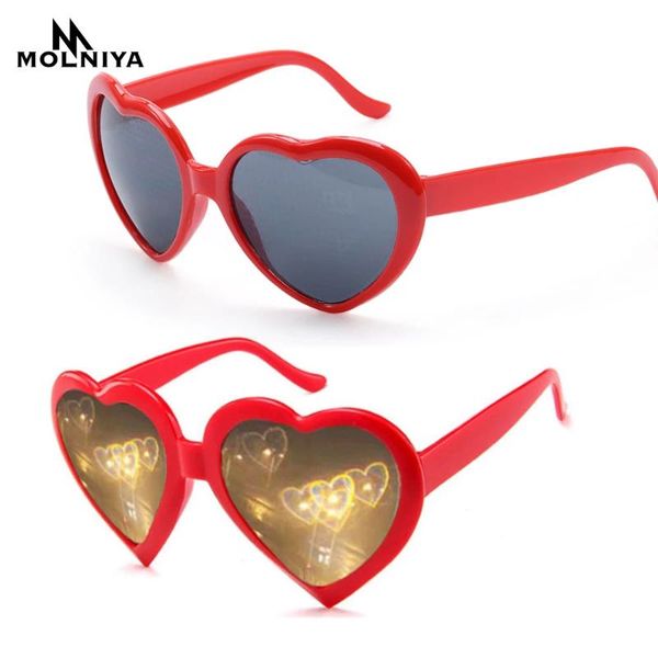 

sunglasses love heart shaped effects glasses watch the lights change to shape at night diffraction women fashion, White;black