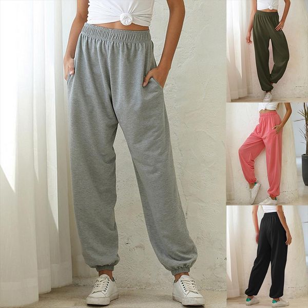 

loose jogging elastic high waist womens capris sports street style korean casual bottoms gothic harun trousers, Black;white