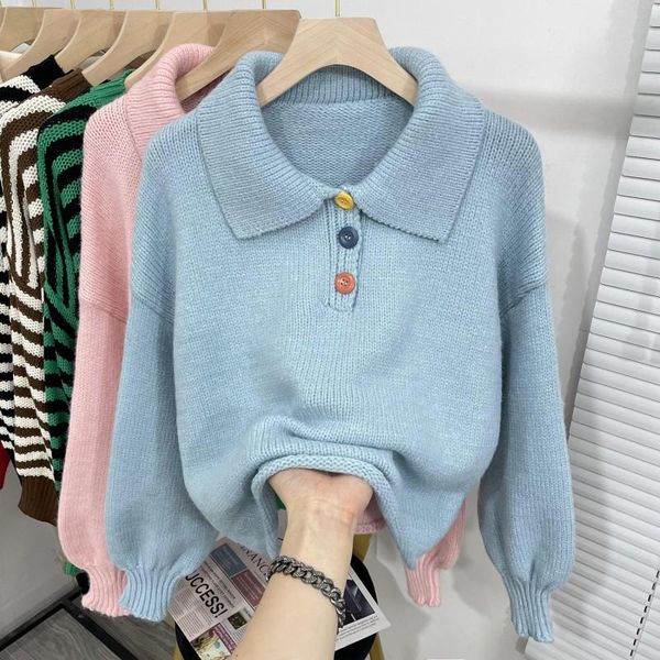 

women's sweaters pink blue sweet korean style fashion pullovers for ladies autumn winter 2021 clothing sweater blouse female coat, White;black