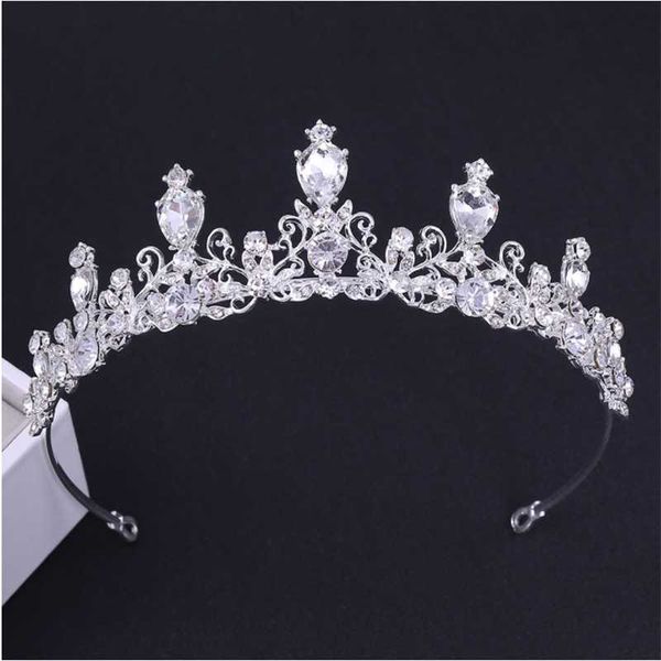 

headpieces rhinestone flower crown bride headdress wedding tiara headband hairband women girl rose gold crystal, Silver