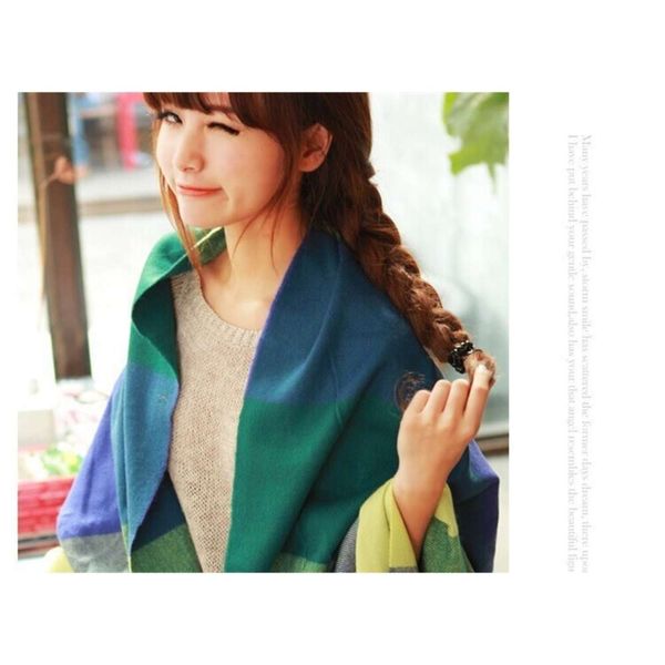 

autumn and winter new cashmere like scarf, Blue;black