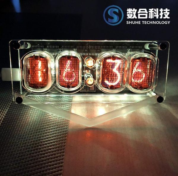 

smart home control in12 glow tube clock in-12 digital desk alarm