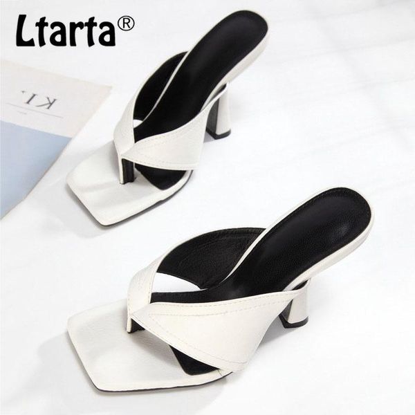 

ltarta fashion sandals women's summer flip flops all-matching mid heel sandals cool design large size women's shoes cgb, Black