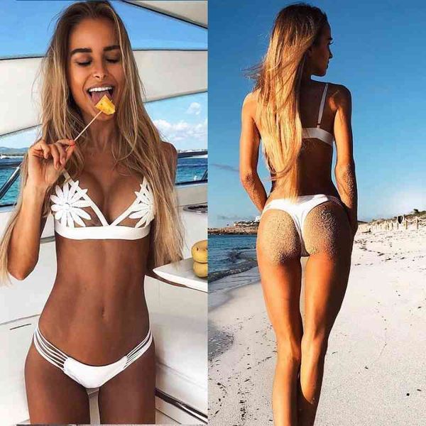 

women's swimwear bikini white mesh embroidered flower strappy biquini micro bathing suit swimsuit thong women brazilian kx6h, White;black