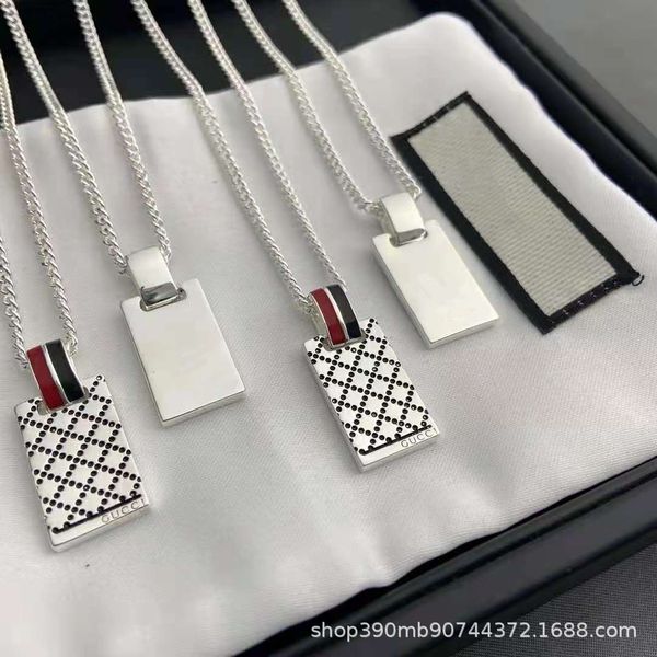 

design jewelry necklace 925 silver diamond square couple's clavicle fashion sweater chain