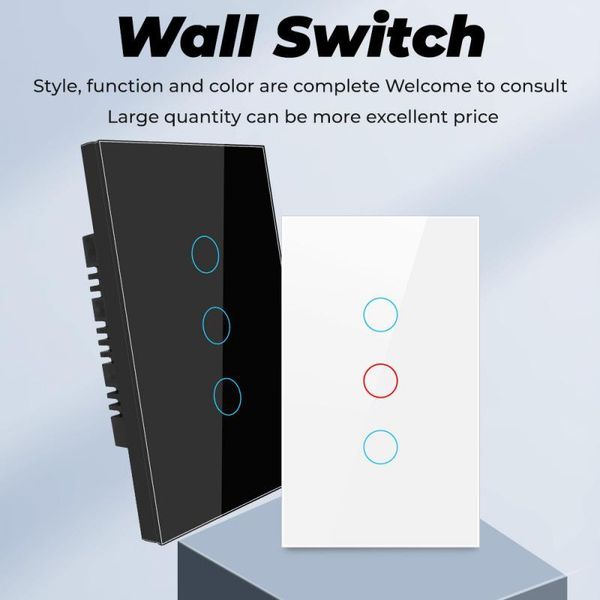 

smart home control 1pc wall touch switch remote sensitive 1 2 3 gang wireless led light glass screen us standard
