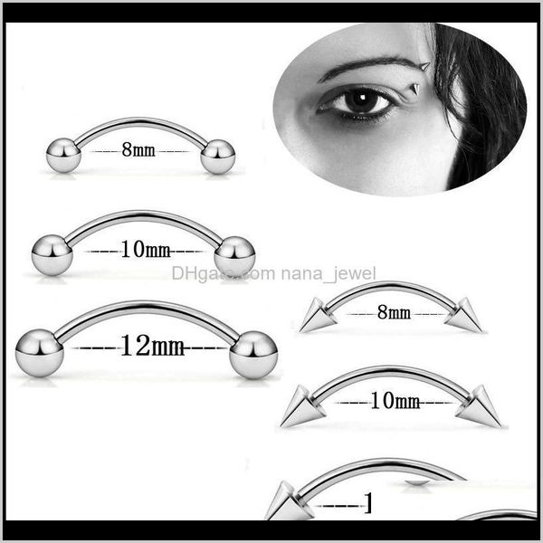 

surgical steel eyebrow ring stainless steel curved barbell eyebrow rings body piercing jewelry body jewelry zbeyn kkbrh, Silver