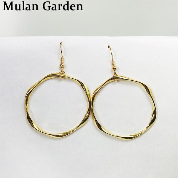

dangle & chandelier m&g trendy geometric circle gold drop earrings elegant simple fashion jewelry accessories girl gift 2021, Silver
