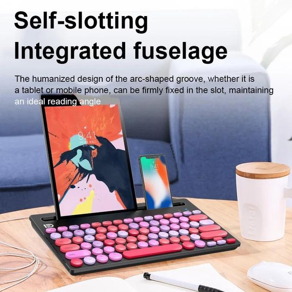 

2021 new universal multi-device 2.4g bluetooth wireless keyboard linemate multi-colors windows macos android chrome os