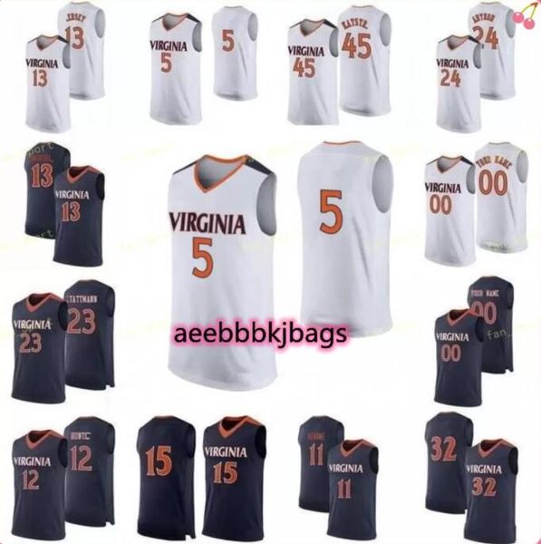 

ncaa college virginia cavaliers basketball jersey 41 wally walker 44 sean singletary 45 austin katstra 5 curtis staples custom stitched asf, Black