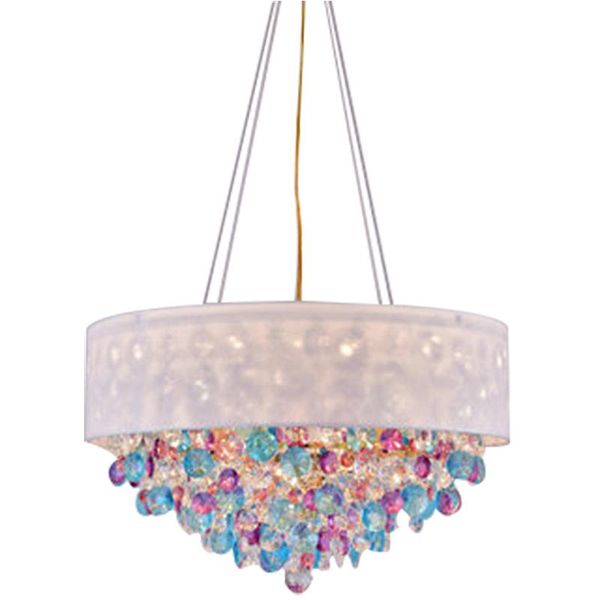 

chandeliers led e14 bulb modern color crystal round cloth lampshade golden chandelier light lamp lustre suspension luminaire for bedroom